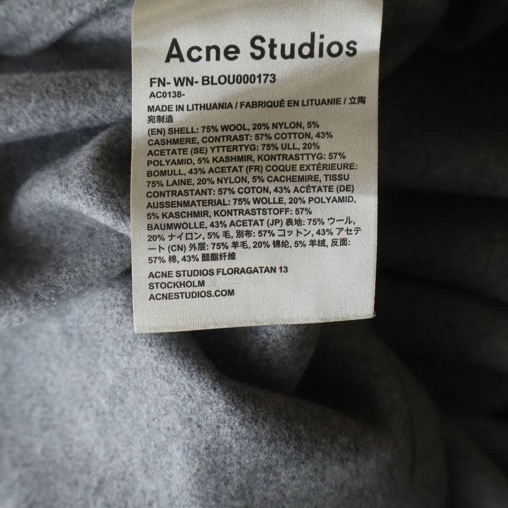 Acne Studios(アクネ ストゥディオズ) Flannel Overshirt フロントボタン フランネル オーバー長袖シャツ グレー FN-WN-BLOU000173