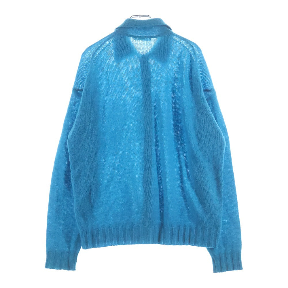 AURALEE(オーラリー) 23AW SHETLAND WOOL KNIT CARDIGAN シェットランドウール カシミヤ混 ニットカーディガン ブルー A23AC01SC