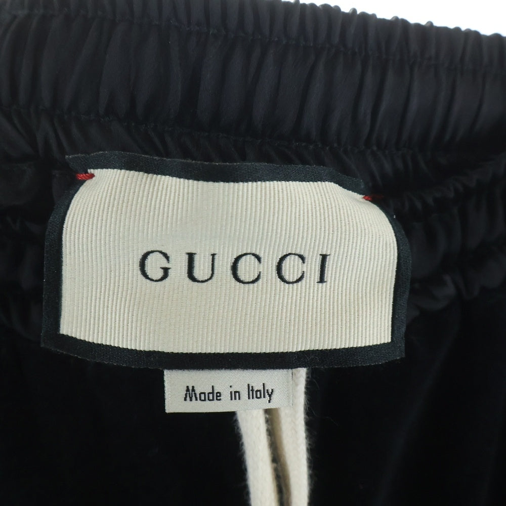 GUCCI(グッチ) ベロア地 サイドライン スウェットパンツ ブラック 595535 XJBTF