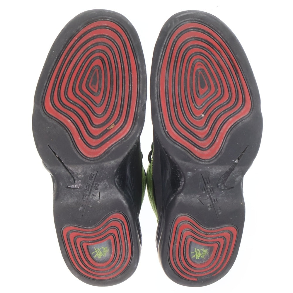 NIKE(ナイキ) ×STUSSY AIR PENNY 2 ステューシー エアペニー2 ミドルカットスニーカー ブラック/グリーン US7.5/25.5cm DX6933-300