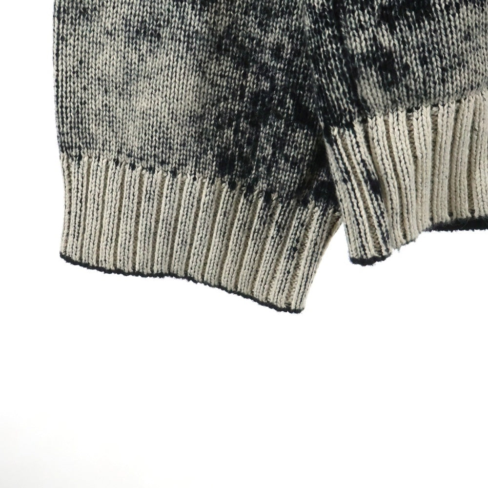 NEIGHBORHOOD(ネイバーフッド) 26SS PIGMENT BLEED CREWNECK SWEATER ピグメント クルーネック コットン 長袖ニットセーター ホワイト/ブラック 26113NH-KNM02