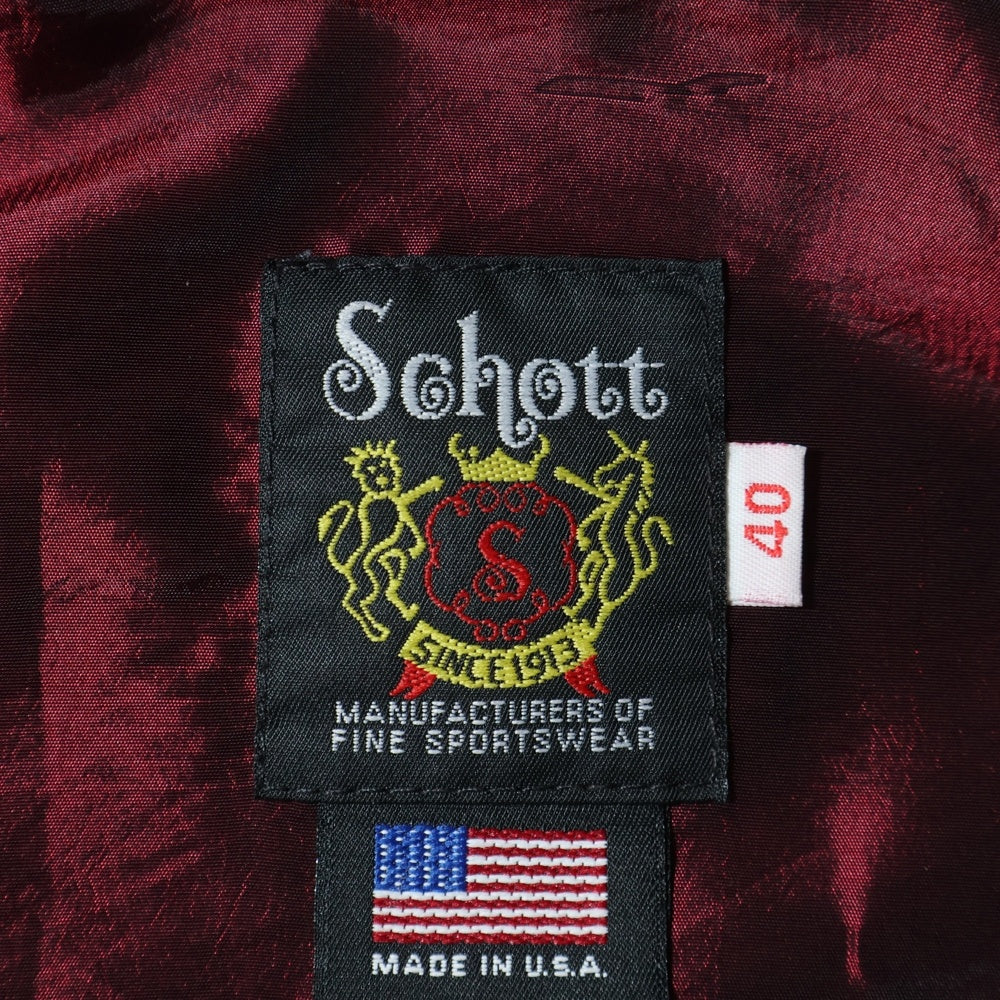 SCHOTT(ショット) 641XX 60S復刻 SINGLE RIDERS シングルレザーライダースジャケット カウレザー ブラック 7009