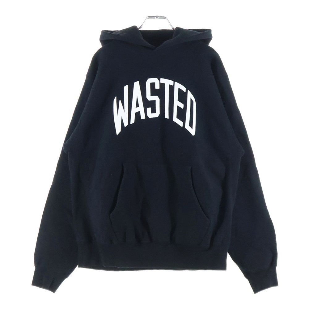 WASTED YOUTH(ウェイステッドユース) 23AW HEAVY WEIGHT HOODIE グラフィックロゴ ヘビーウェイト フーディー プルオーバー スウェットパーカー ブラック WY26CS003
