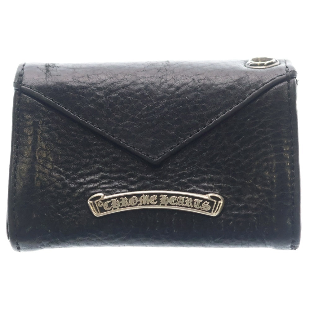 CHROME HEARTS(クロムハーツ) TINY WALLET タイニーレザーウォレット CHプラスボタン 財布 ブラック