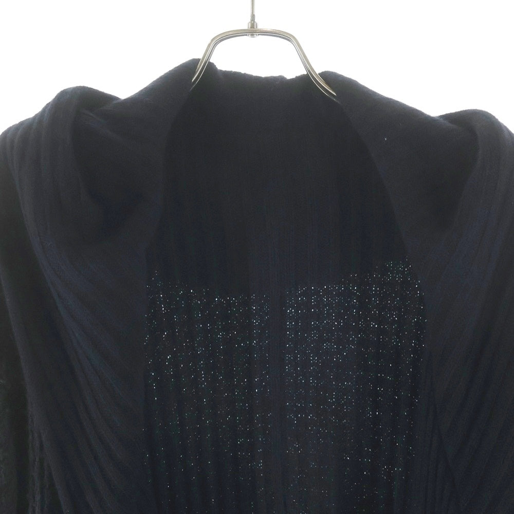 individual sentiments(インディヴィジュアルセンチメンツ) 11AW ニット切替 ドッキング レイヤード ロングコート ブラック