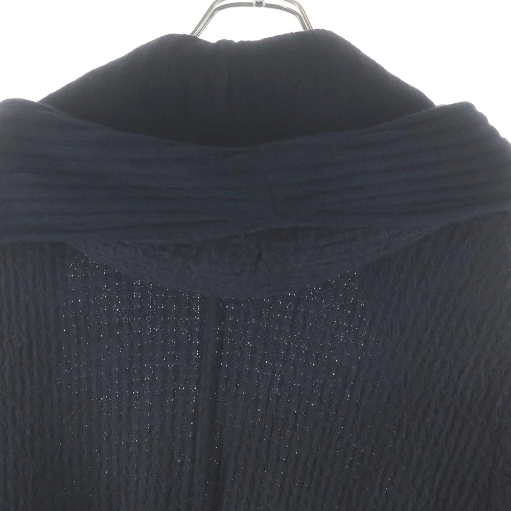 individual sentiments(インディヴィジュアルセンチメンツ) 11AW ニット切替 ドッキング レイヤード ロングコート ブラック