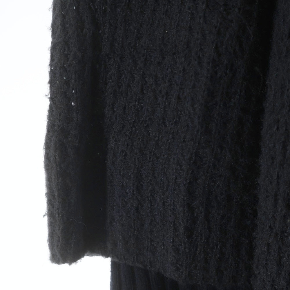 individual sentiments(インディヴィジュアルセンチメンツ) 11AW ニット切替 ドッキング レイヤード ロングコート ブラック