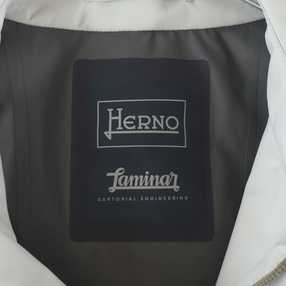 HERNO(ヘルノ) Laminar GORE-TEX ラミナー ゴアテックス 2way ジップアップ フーデッド トレンチコート ホワイト IM050UL-11101-1250