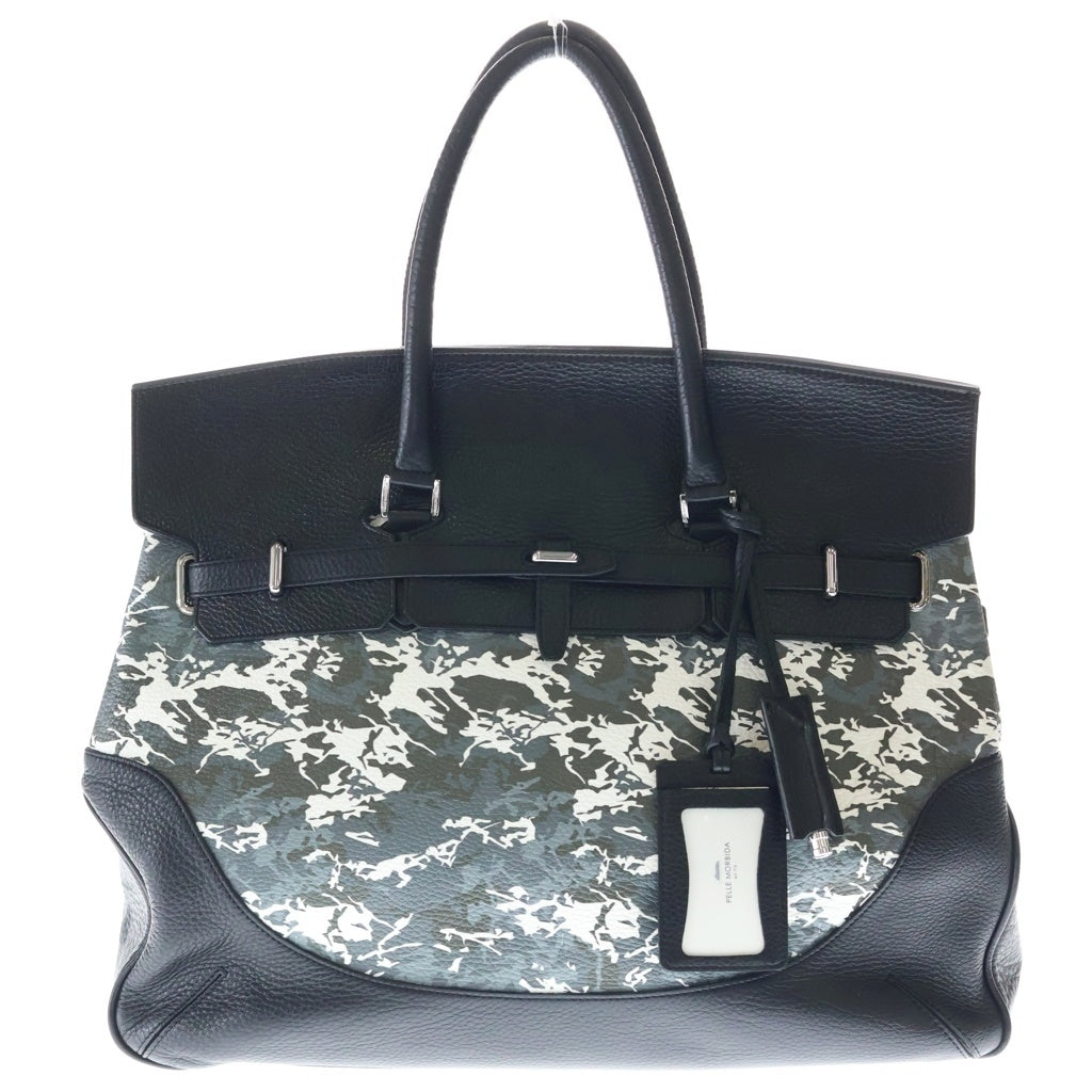 PELLE MORBIDA(ペッレ モルビダ) Maiden Voyage メイデンヴォヤージュ レザー ボストンバッグ ハンドバッグ ブラック/グレー
