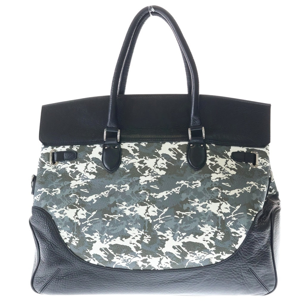 PELLE MORBIDA(ペッレ モルビダ) Maiden Voyage メイデンヴォヤージュ レザー ボストンバッグ ハンドバッグ ブラック/グレー