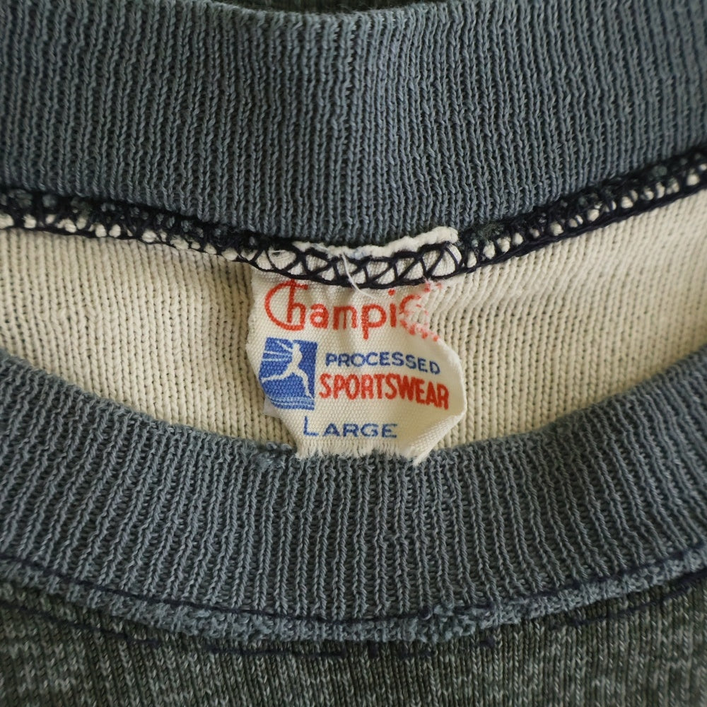 CHAMPION(チャンピオン) 50-60s REVERSE WEAVE リバースウィーブ 小文字ランタグ WAYNE プリント ツートン プルオーバースウェット カーキ