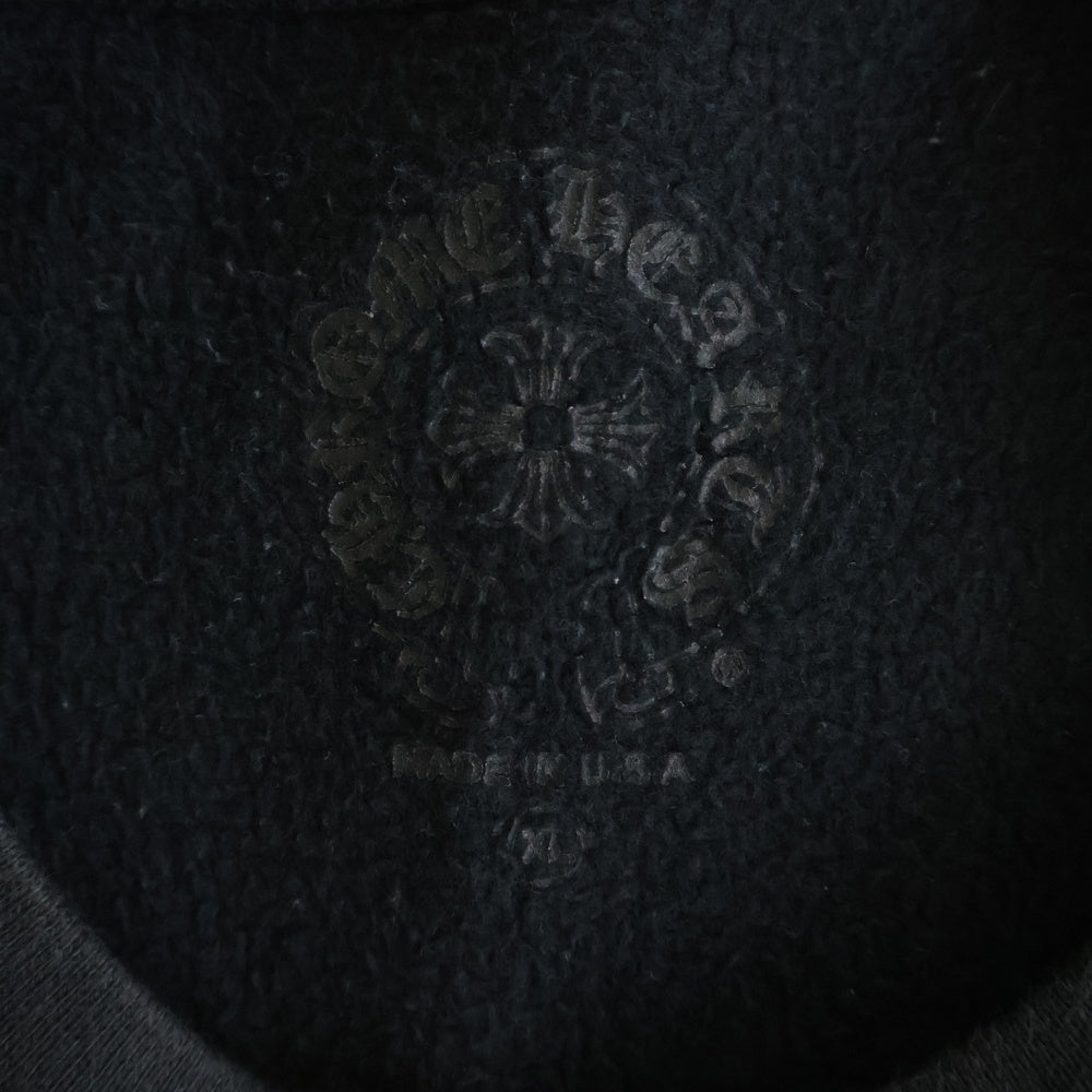 CHROME HEARTS(クロムハーツ) Horseshoe Arm Floral Cross L/S Sweatshirt ホースシュー アームフローラルクロス クルーネック スウェットトレーナー ブラック