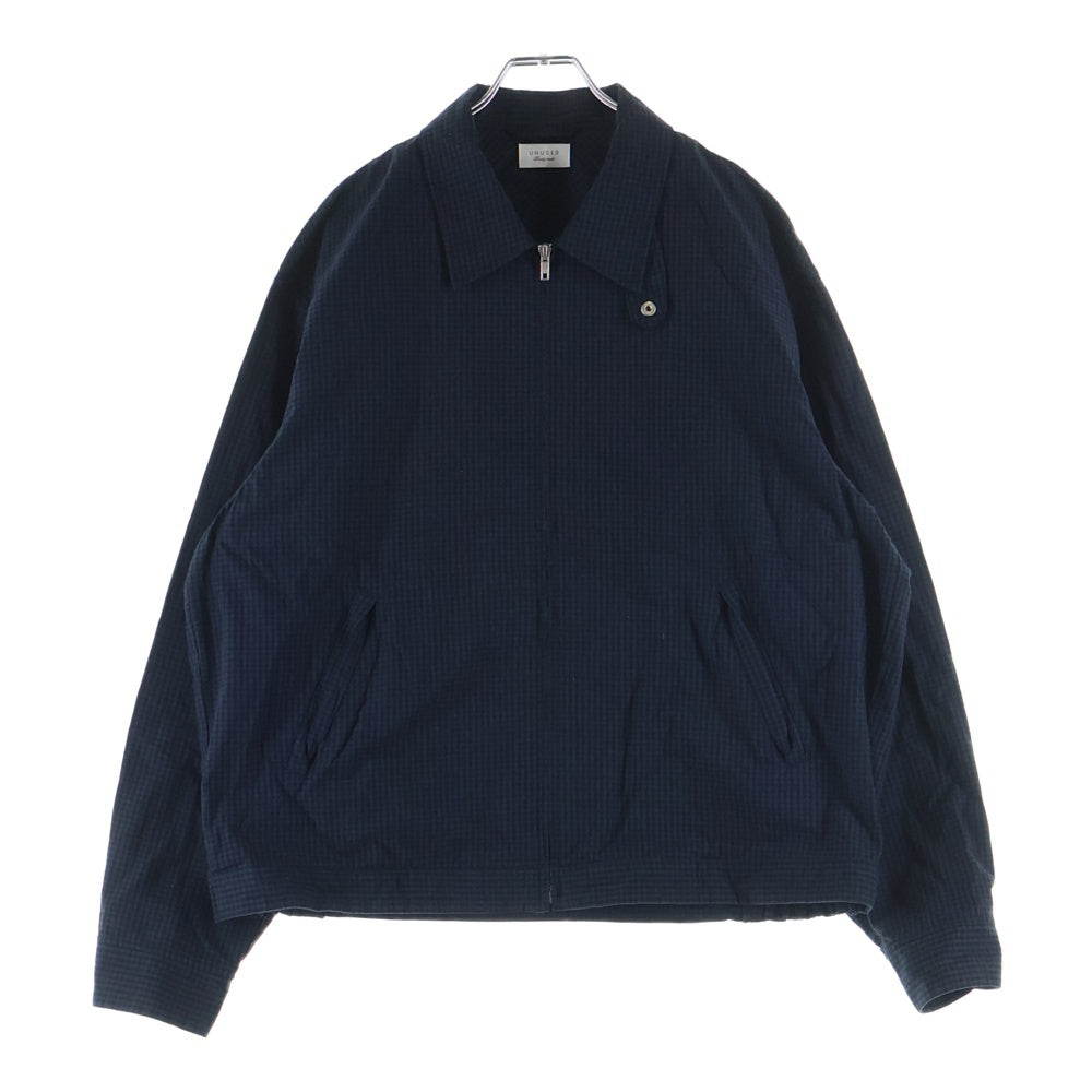 UNUSED(アンユーズド) 25AW GINGHAM CHECK BLOUS ギンガムチェック ジップアップ ジャケット ブルゾン ネイビー US2386