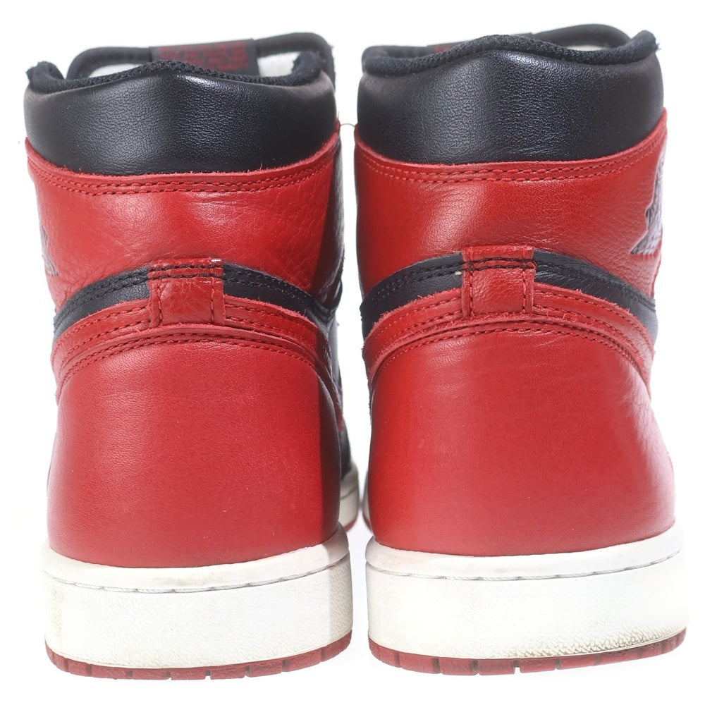 NIKE(ナイキ) 【観賞用 2016年製】 AIR JORDAN 1 RETRO HIGH OG BANNED BRED エアジョーダン1 バーンド ブレッド ハイカットスニーカー US10/28.0cm 555088-001