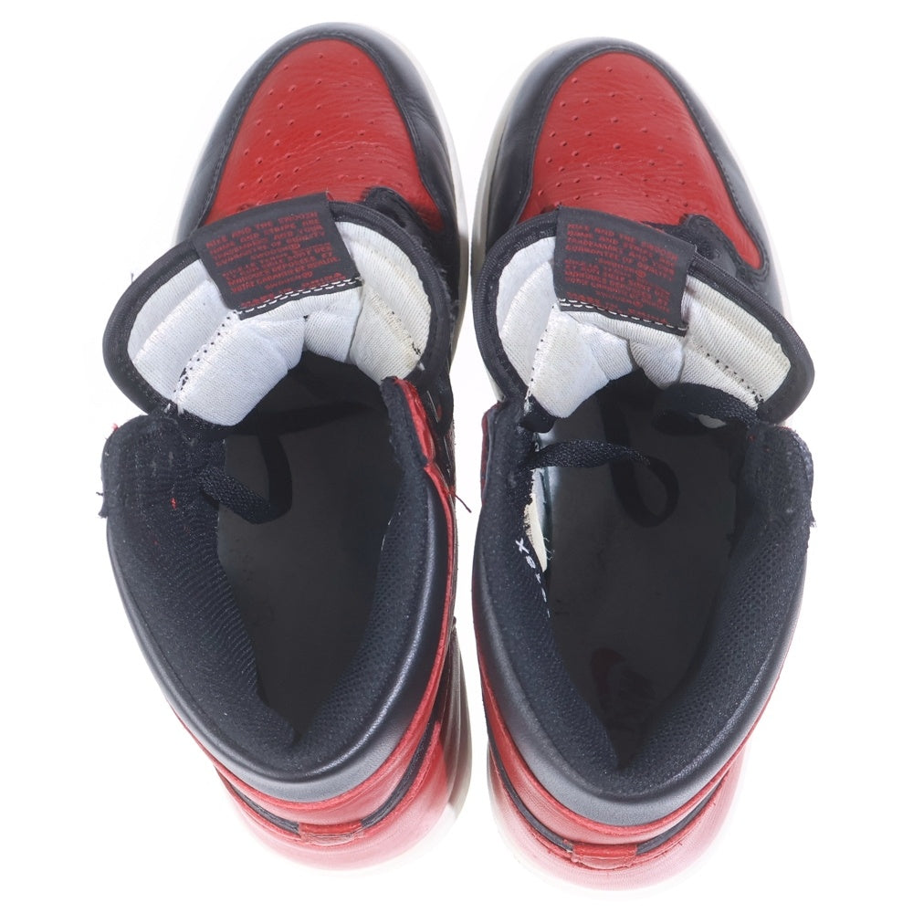 NIKE(ナイキ) 【観賞用 2016年製】 AIR JORDAN 1 RETRO HIGH OG BANNED BRED エアジョーダン1 バーンド ブレッド ハイカットスニーカー US10/28.0cm 555088-001