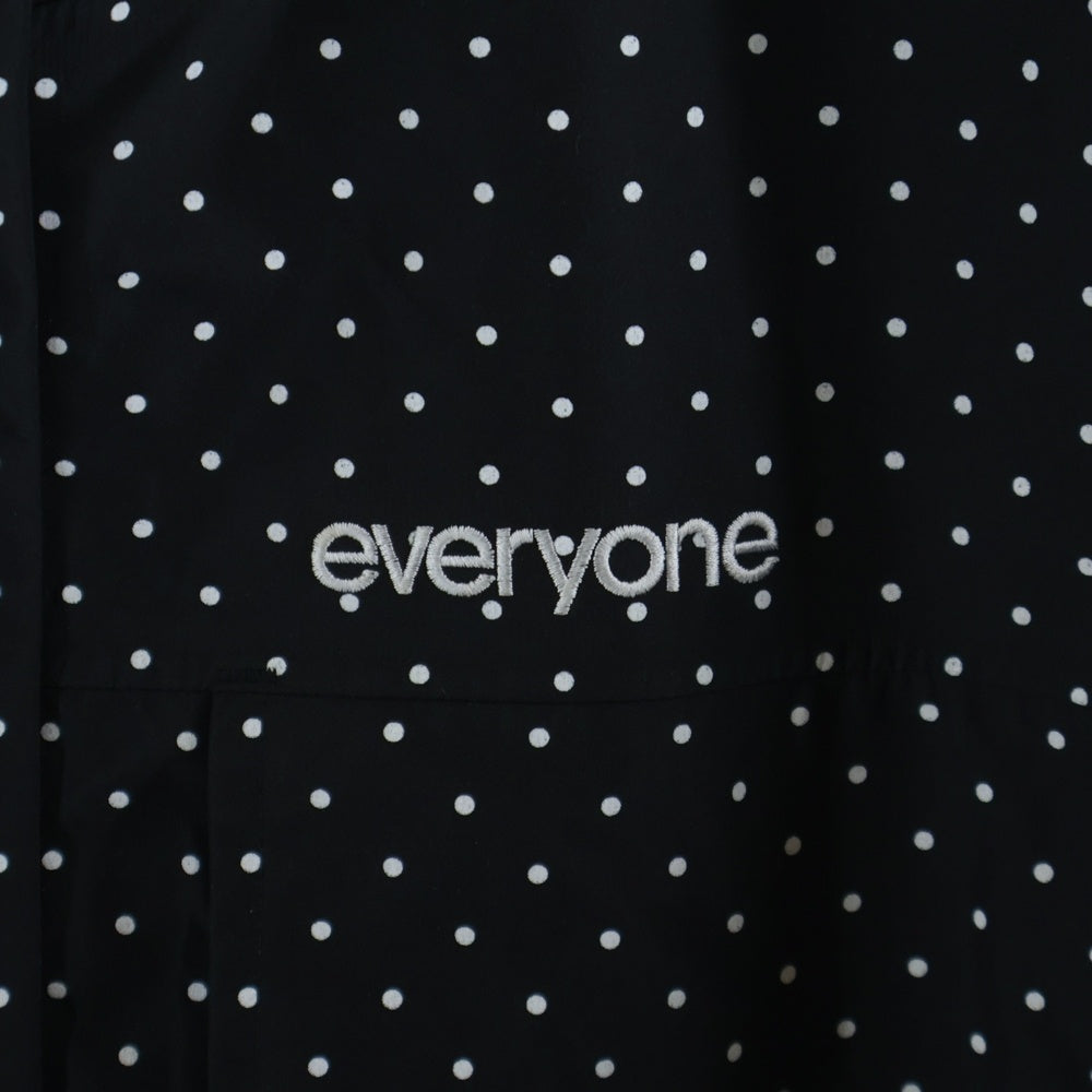 everyone(エブリワン) Dot 3Layer Jacket ドット柄 3レイヤー ジップアップ フーデッドナイロンジャケット ブラック AKAD037