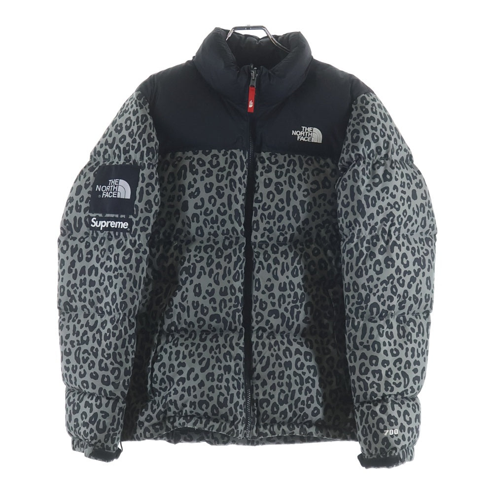 SUPREME(シュプリーム) 11AW ×THE NORTH FACE Nuptse Down Jacket Black Leopard ザノースフェイス レオパード柄 ヌプシ ダウンジャケット グレー/ブラック ND19100