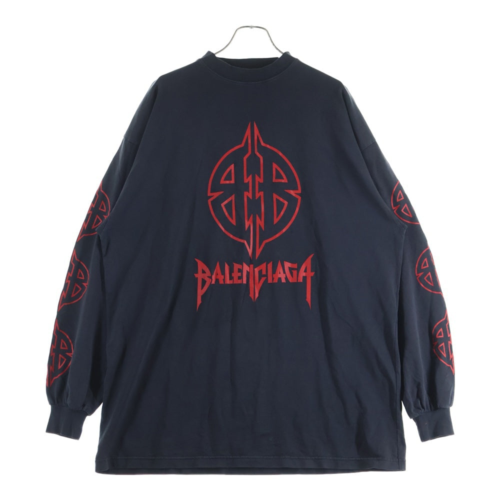 BALENCIAGA(バレンシアガ) 23AW Long Sleeve Metal T-Shirt メタルロゴ ロングスリーブ 長袖Tシャツ ブラック 739027 TPVI2