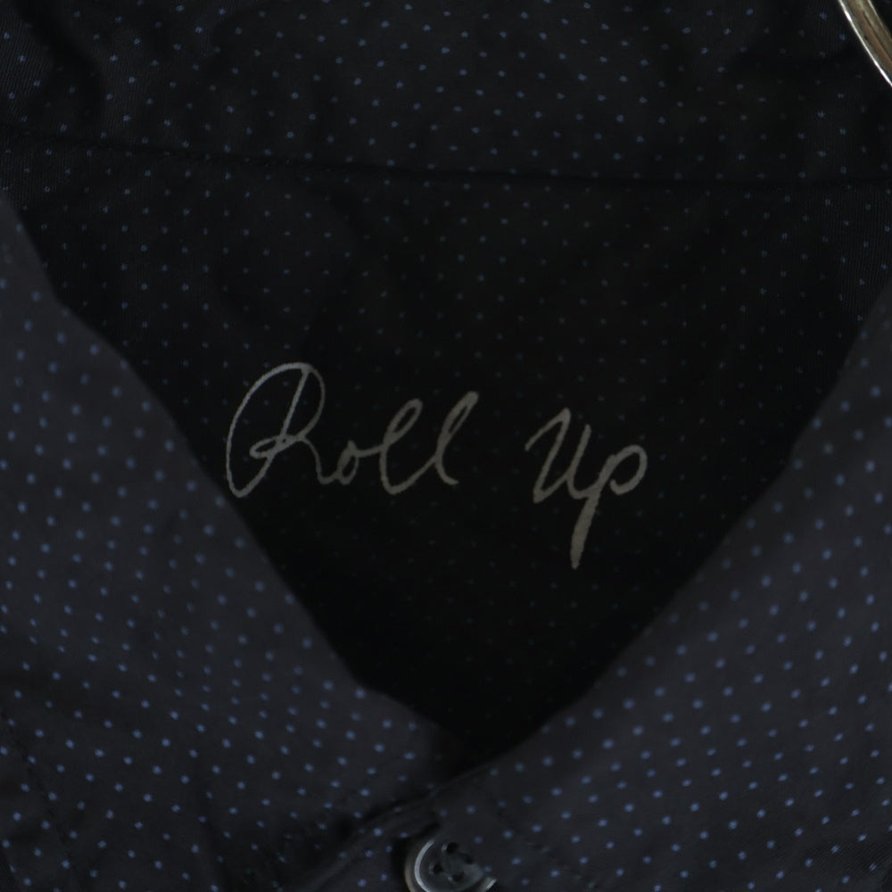 Porter Classic(ポータークラシック) Roll UP DOT SHIRT ロールアップ ドット柄 コットン 長袖シャツ ブラック/ブルー
