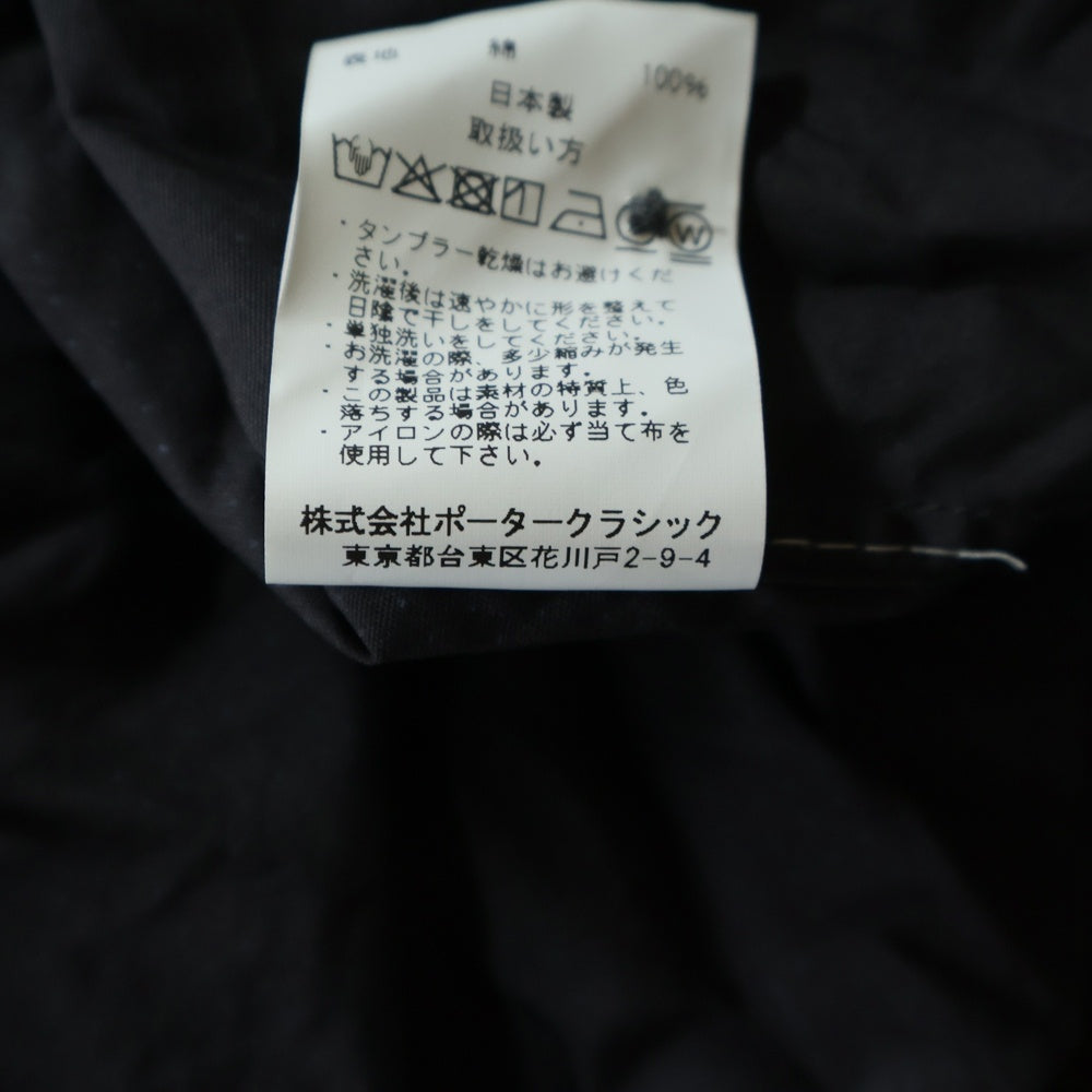 Porter Classic(ポータークラシック) Roll UP DOT SHIRT ロールアップ ドット柄 コットン 長袖シャツ ブラック/ブルー