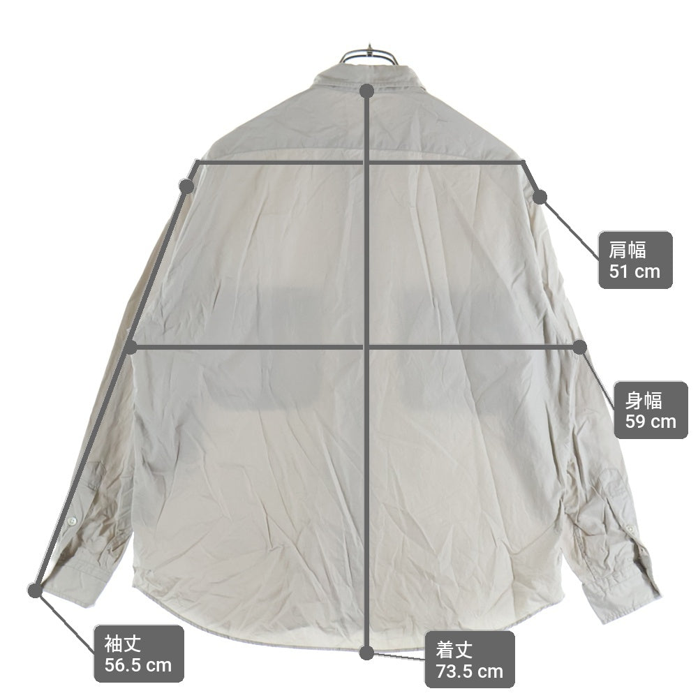 Porter Classic(ポータークラシック) Roll UP ロールアップ フロントボタン ポケット付き コットン 長袖シャツ アイボリー
