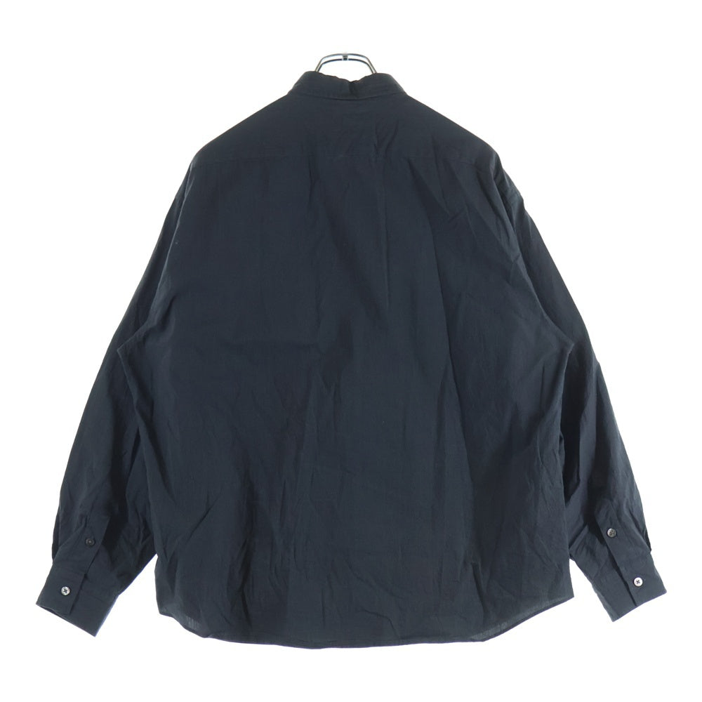 Porter Classic(ポータークラシック) Roll UP FLLANNEL SHIRT ロールアップ フロントボタン コットン フランネル長袖シャツ ブラック
