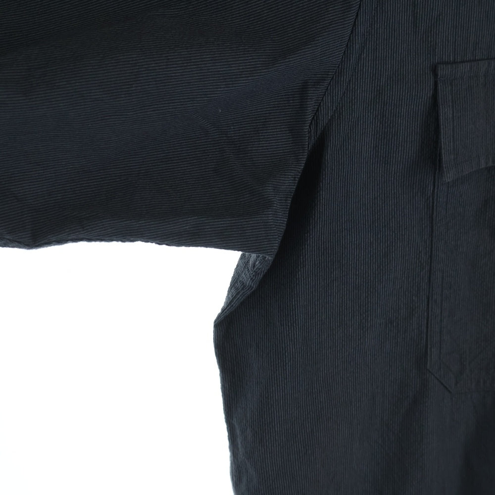 Porter Classic(ポータークラシック) Roll UP FLLANNEL SHIRT ロールアップ フロントボタン コットン フランネル長袖シャツ ブラック