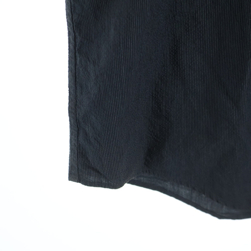 Porter Classic(ポータークラシック) Roll UP FLLANNEL SHIRT ロールアップ フロントボタン コットン フランネル長袖シャツ ブラック