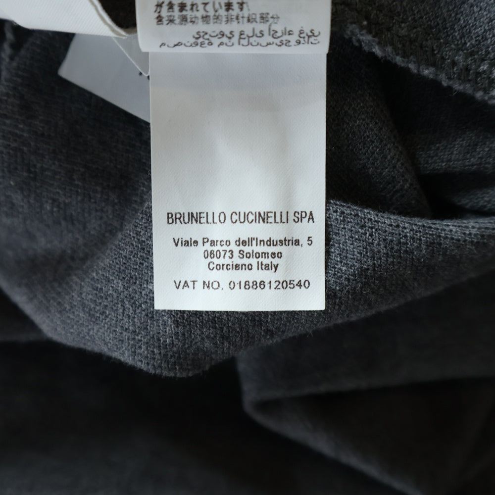 BRUNELLO CUCINELLI(ブルネロクチネリ) イタリア製 コットン 半袖ポロシャツ グレー/ベージュ