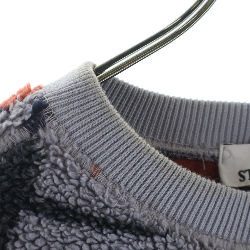 STONE ISLAND(ストーンアイランド) 22AW CAMO FLEECE SWEAT カモフラ フリース クルーネックスウェットトレーナー グレー/レッド 7715638E3