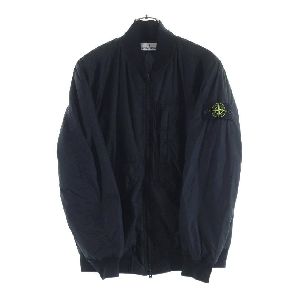STONE ISLAND(ストーンアイランド) 23AW GARMENT DYED BOMBER JACKET ガーメントダイ ジップアップ 中綿ボンバージャケット ブルゾン ブラック