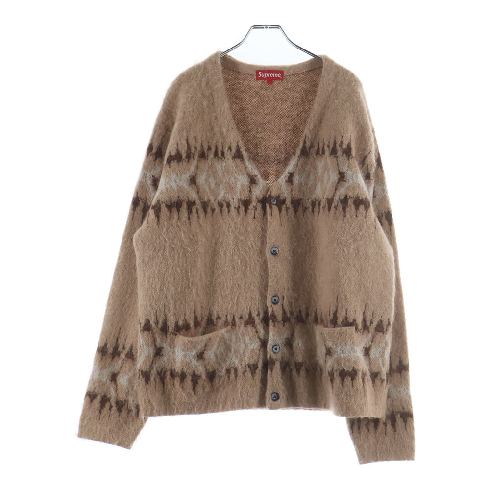 SUPREME(シュプリーム) 22AW Abstract Stripe Cardigan モヘア ストライプ カーディガン ベージュ/ブラウン