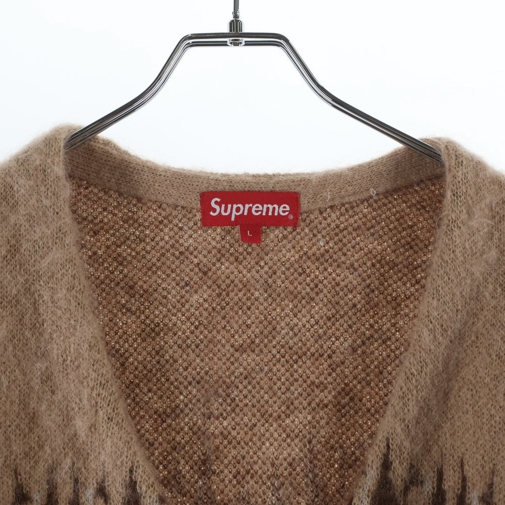 SUPREME(シュプリーム) 22AW Abstract Stripe Cardigan モヘア ストライプ カーディガン ベージュ/ブラウン