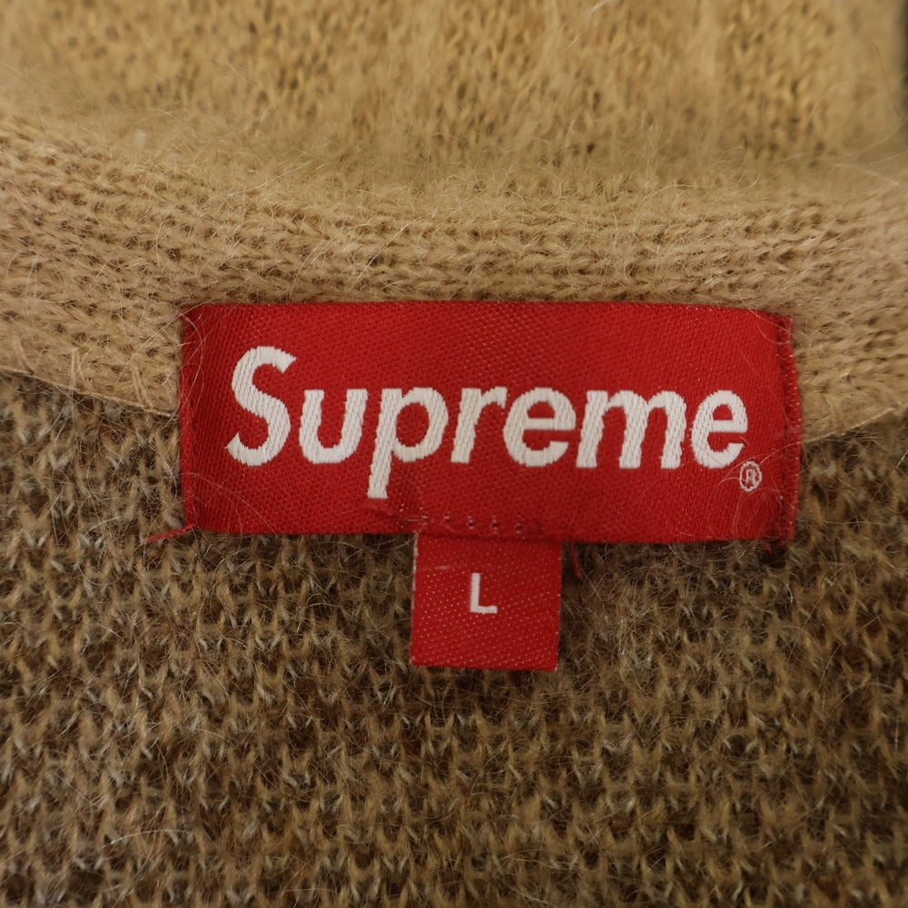 SUPREME(シュプリーム) 22AW Abstract Stripe Cardigan モヘア ストライプ カーディガン ベージュ/ブラウン