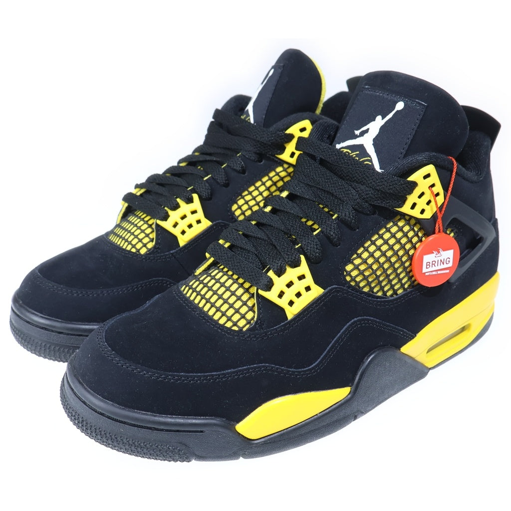 NIKE(ナイキ) AIR JORDAN 4 RETRO Thunder エアジョーダン レトロ サンダー ローカットスニーカー ブラック/イエロー US9/27.0cm DH6927-017