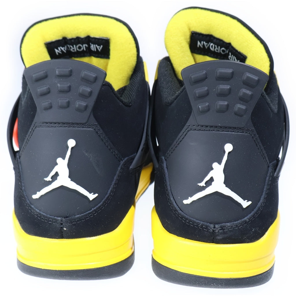 NIKE(ナイキ) AIR JORDAN 4 RETRO Thunder エアジョーダン レトロ サンダー ローカットスニーカー ブラック/イエロー US9/27.0cm DH6927-017