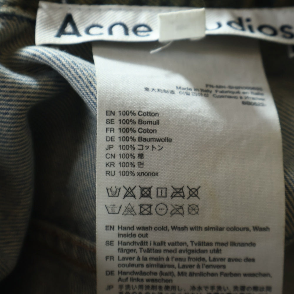 Acne Studios(アクネ ストゥディオズ) WAX CORTED DENIM SHIRT JACKET ワックスコーティング ボタンアップ デニムシャツ ジャケット ブロンズ FN-MN-SHIR000695