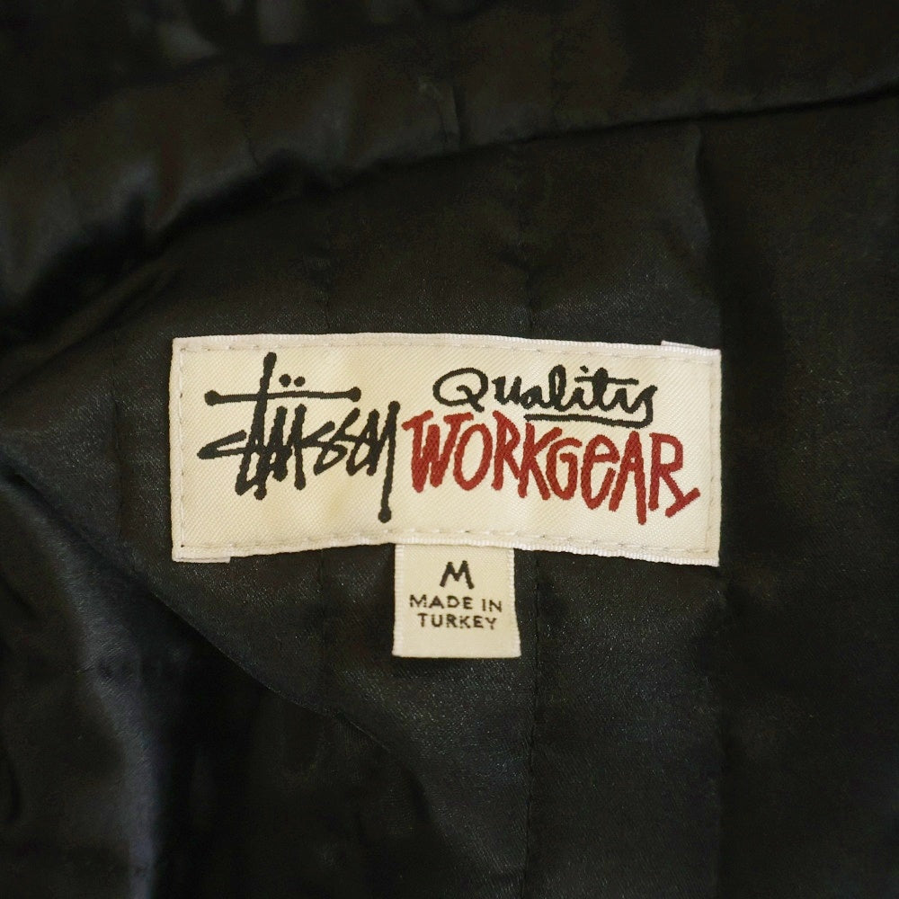 STUSSY(ステューシー) 24SS WORK JACKET STONE WASH LEATHER BLUE ウォッシュ加工 ジップアップ レザー ボンバージャケット ブルー