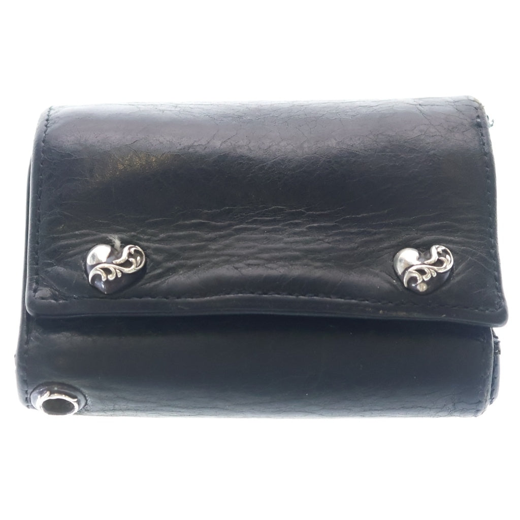CHROME HEARTS(クロムハーツ) 3FOLD 3フォールド ボハートタン レザーウォレット 財布 ブラック