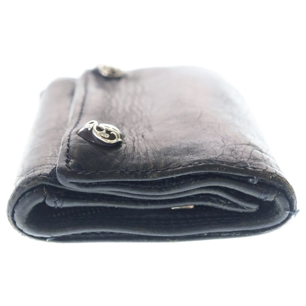 CHROME HEARTS(クロムハーツ) 3FOLD 3フォールド ボハートタン レザーウォレット 財布 ブラック