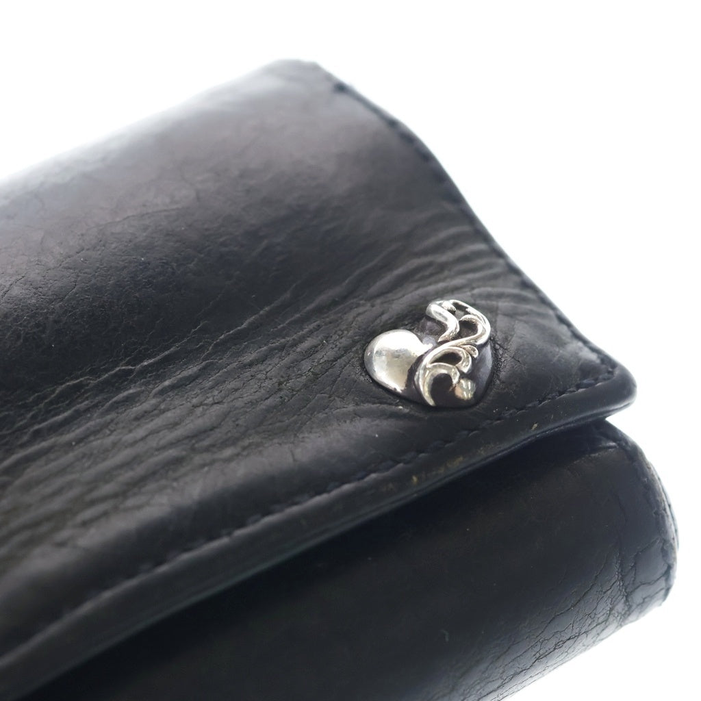 CHROME HEARTS(クロムハーツ) 3FOLD 3フォールド ボハートタン レザーウォレット 財布 ブラック