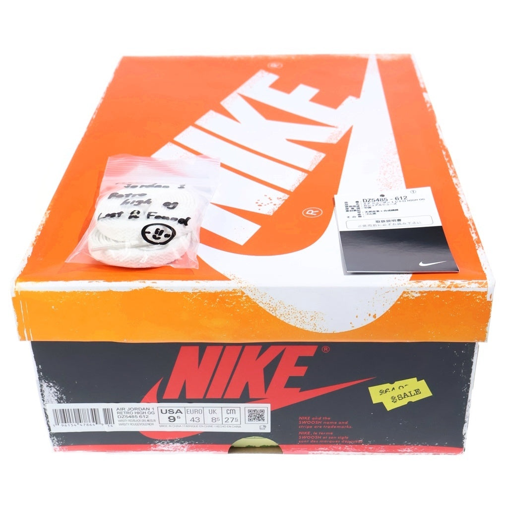 NIKE(ナイキ) AIR JORDAN 1 HIGH OG LOST & FOUND CHICAGO DZ5485-612 エアジョーダン1 ロスト&ファウンド ハイカットスニーカー ブラック/ホワイト/レッド US9.5/27.5cm