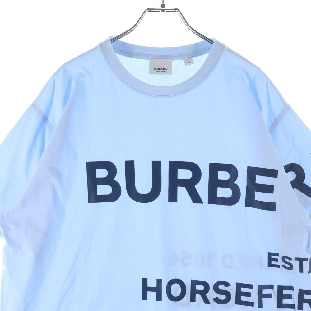 BURBERRY(バーバリー) ホースフェリーロゴ クルーネック半袖Tシャツカットソー ライトブルー 8040765
