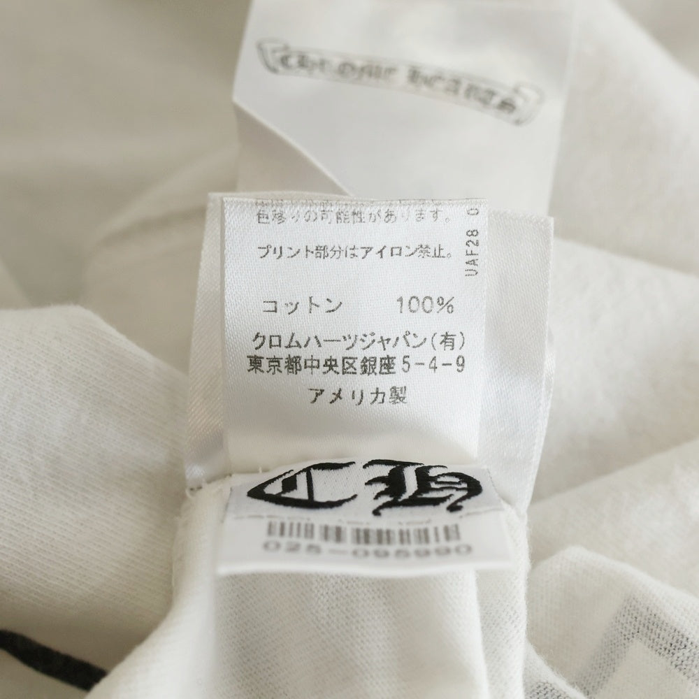 CHROME HEARTS(クロムハーツ) ホースシュー スクロールラベルプリント フロントポケット クルーネック半袖Tシャツ カットソー ホワイト