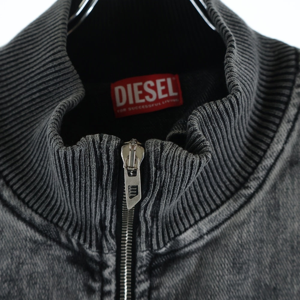 DIESEL(ディーゼル) D-CARLY-S TRACK ディー カーリー エス トラック バックロゴ刺繍入り ジップアップ ジャケット ブラック