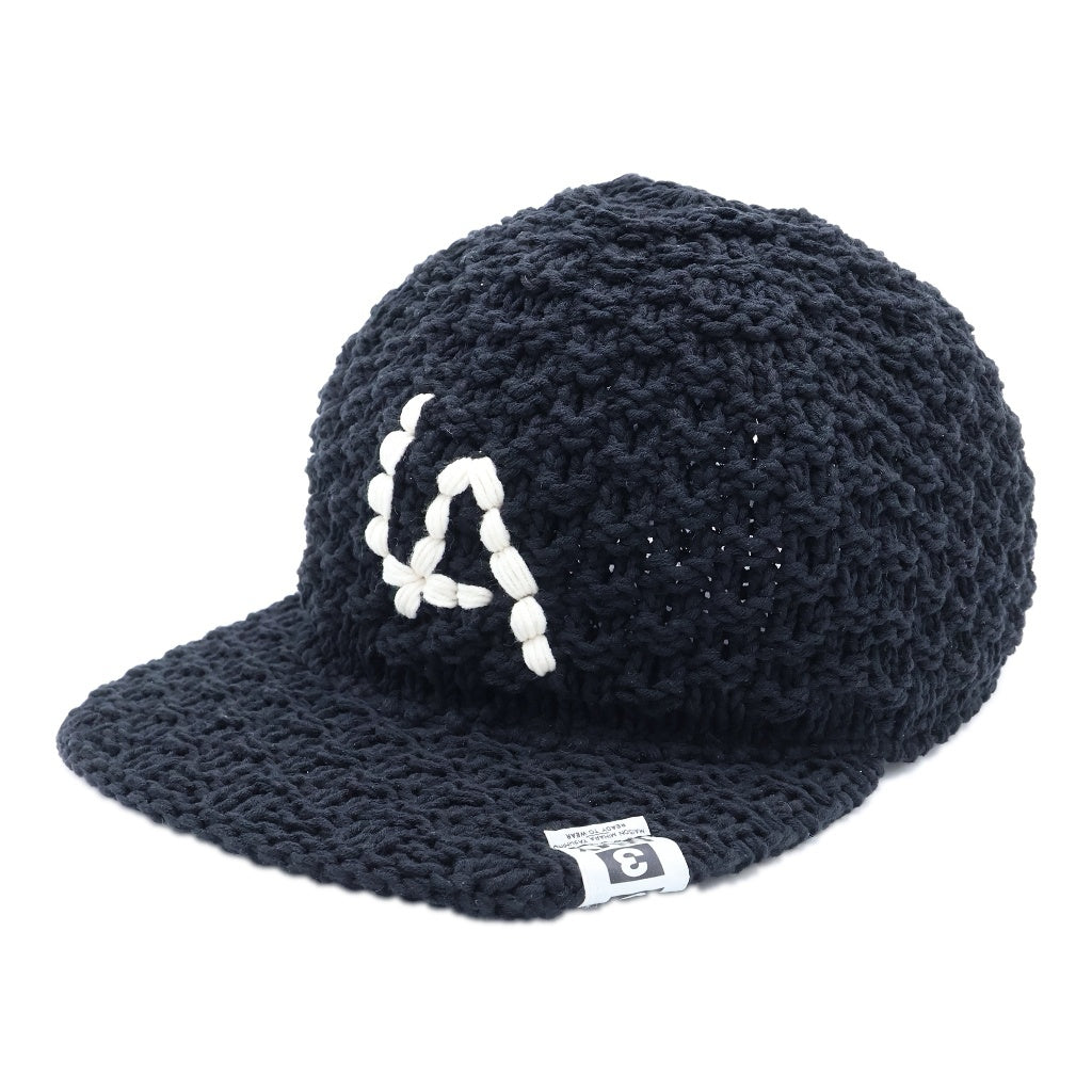 MAISON MIHARAYASUHIRO(メゾンミハラヤスヒロ) ×CA4LA カシラ ローゲージニット ベースボールキャップ ブラック CLB00493