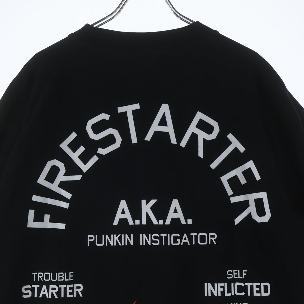 Palm Angels(パームエンジェルス) FIRESTARTER CLASSIC TEE ファイアスターター クラシック 半袖Tシャツ カットソー ブラック PMAA001R20413017