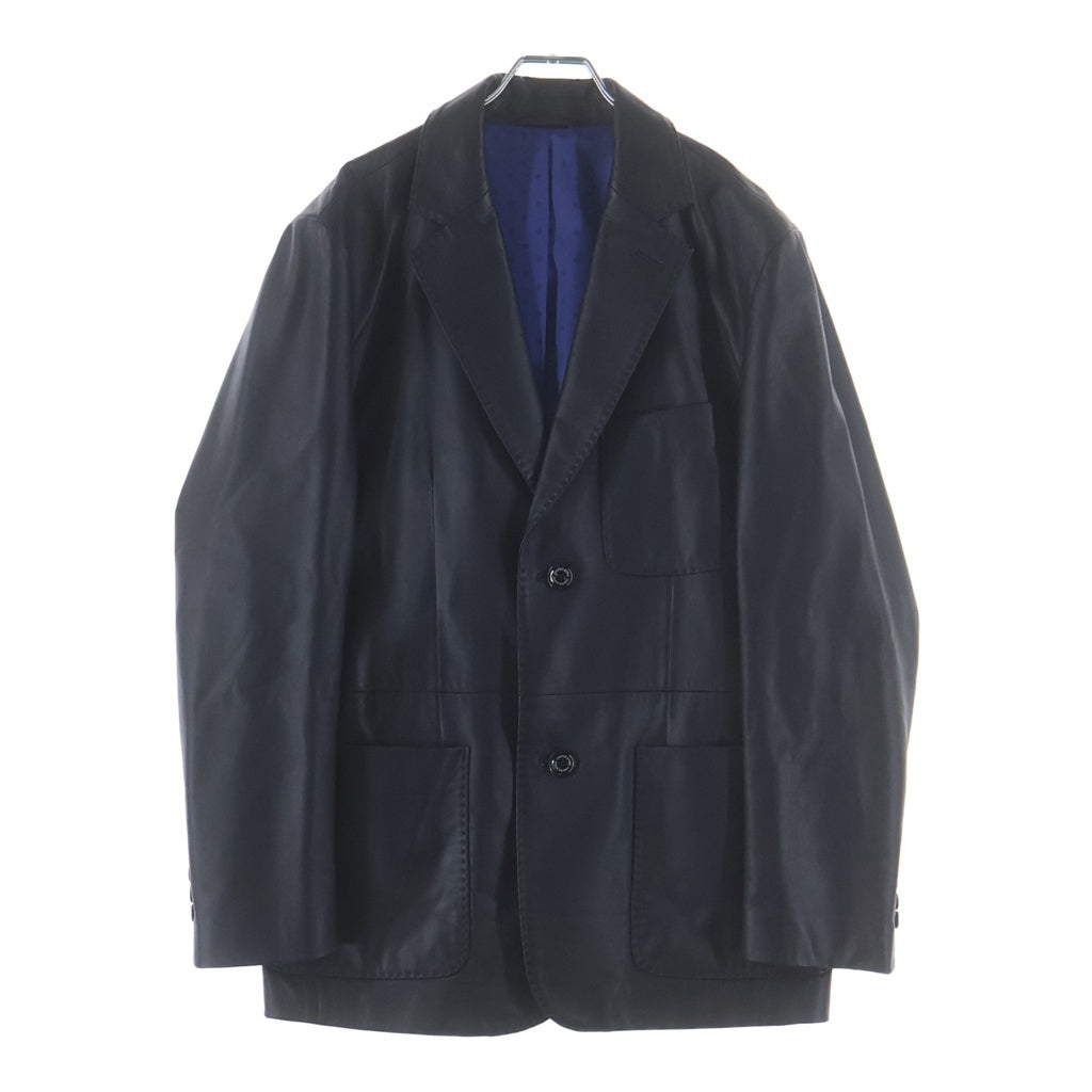 NO BRAND(ノーブランド) CHESTER BARRIE(チェスター バリー) ラムレザー 裏地ドット 2B テーラードジャケット ブラック 792880-1