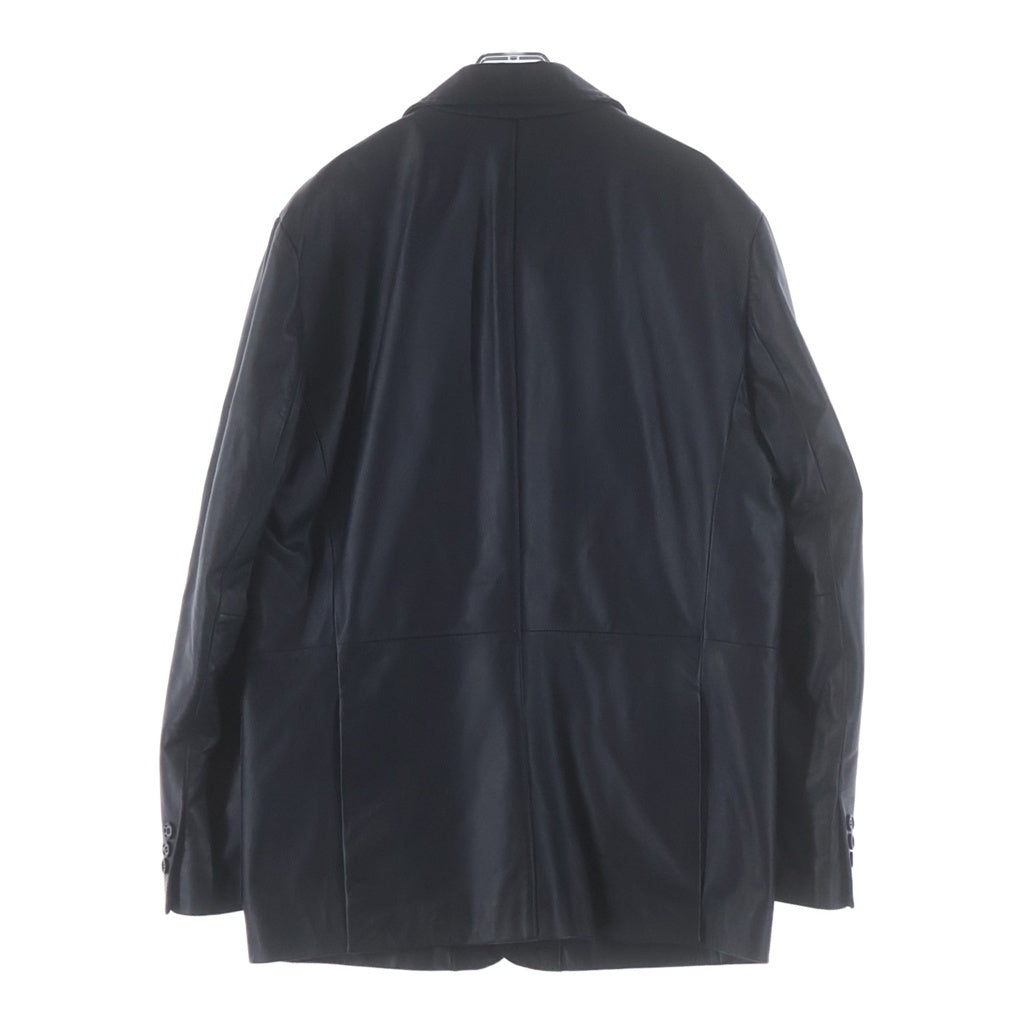 NO BRAND(ノーブランド) CHESTER BARRIE(チェスター バリー) ラムレザー 裏地ドット 2B テーラードジャケット ブラック 792880-1