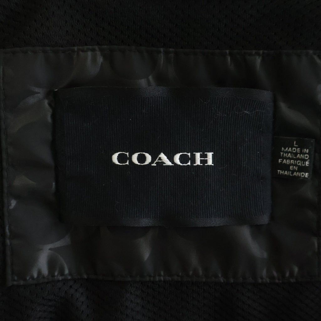 COACH(コーチ) SIGNATURE WINDBREAKER フロントシグネチャーロゴ ジップアップ 総柄 ジャケット ブラック C8104